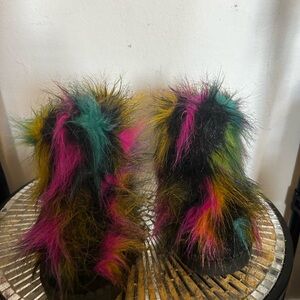 Colorful Furry Boots